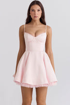 Spaghetti Strap Puff Mini Dress