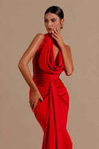 Sexy Halter V Neck Ruched Bodycon Dress