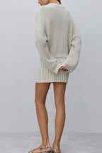 Floral Rose Long Sleeve Knit Sweater