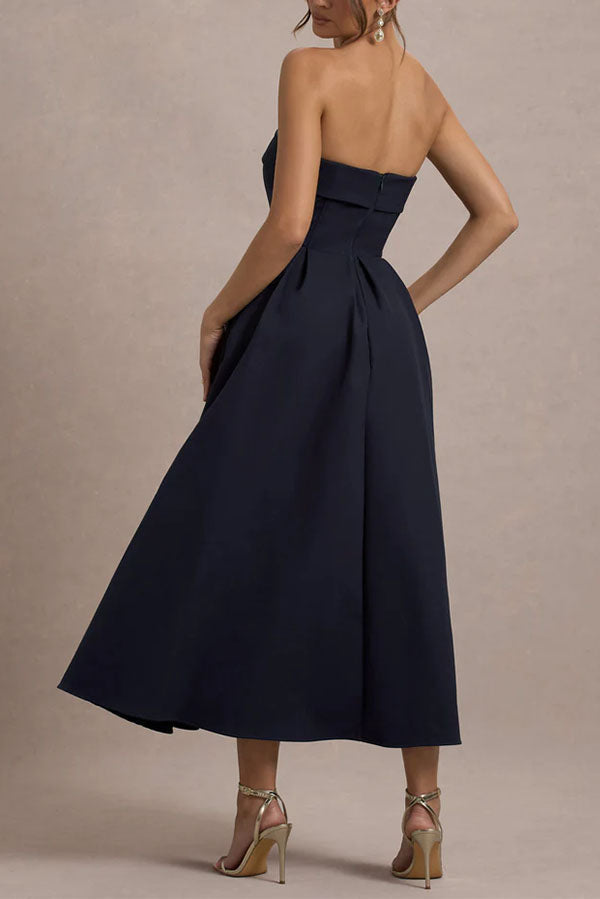 Celine Strapless Midi Dress