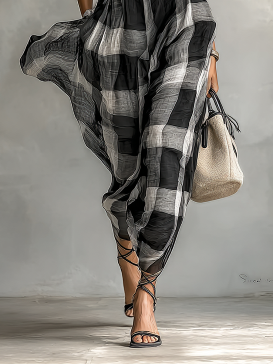 Elara | Plaid Maxi Dress