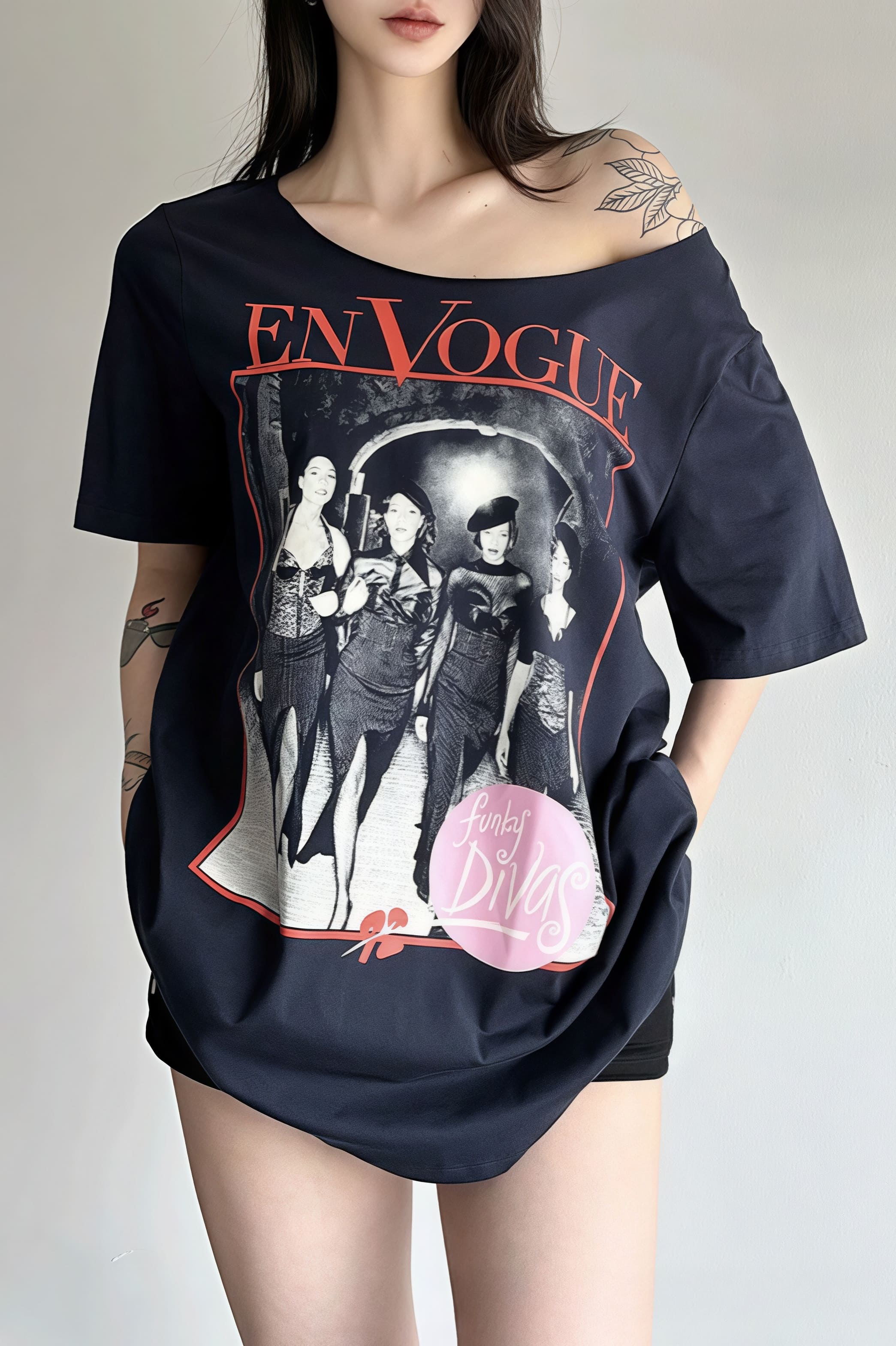 Vintage Loose Street Print T-shirt