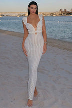 Lace-up V-Neck Backless Dress