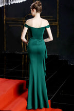 Slit Off Shoulder Mermaid Maxi Dress
