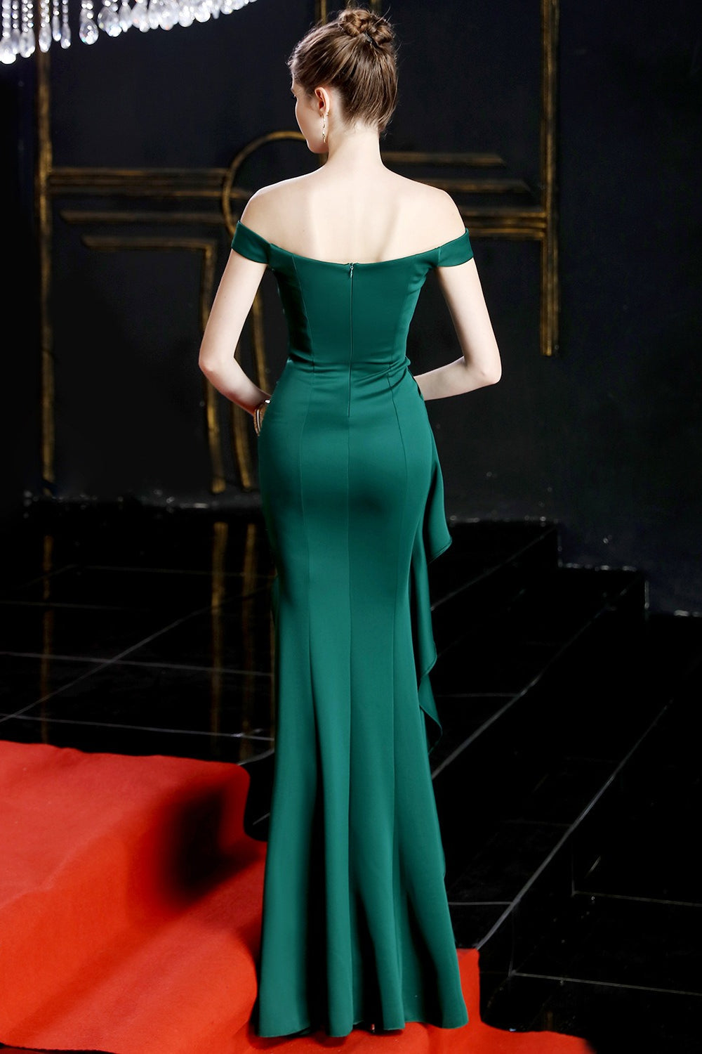 Slit Off Shoulder Mermaid Maxi Dress