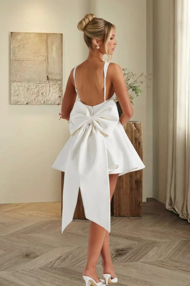 Detachable Bow Corset Mini Dress