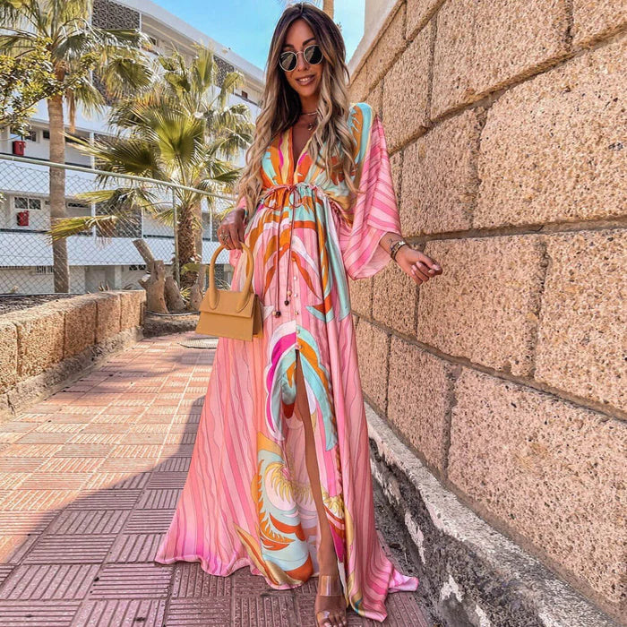 Fátima Elevated Printed Dress for the Beach Boutique Collection