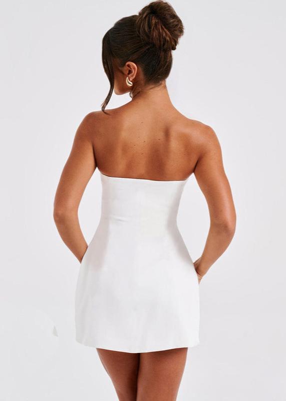 Strapless Princess Seam Structured A-Line Mini Dress