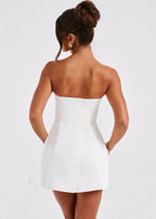 Strapless Princess Seam Structured A-Line Mini Dress