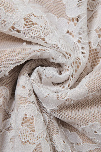 Floral Lace Square Neck Long Sleeve Ruched Mermaid Maxi Dress