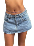 Vintage Blue Micro Denim Skirts