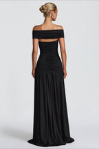 One-Shoulder Asymmetric Slit Birthday Dress