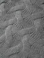 Solid Cable Knit Splice Turtleneck Sweater