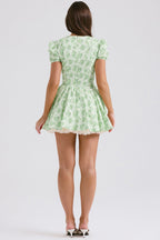 Sweetheart Puff Sleeve A-Line Floral Dress
