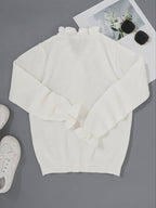 | Ruffle Blouse with Decorative Buttons