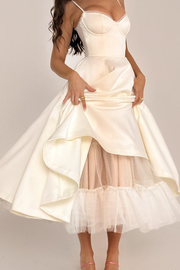 | Strapless V-neck Sleeveless Maxi Dress