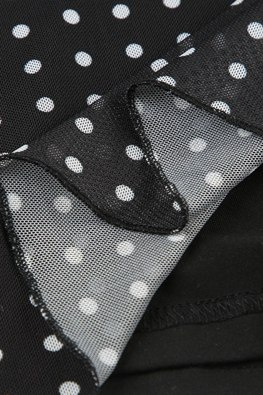 Polka Dot Spaghetti Strap Cowl Neck Slip Maxi Dress