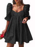Frida Exclusive Dress with Puff Sleeves Evening Wear Edit