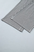 Black Stripe Plus Size Loose Straight Casual Pants