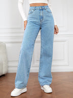Stretch Washed Fashionable Straight Leg Boyfriend Jeans
