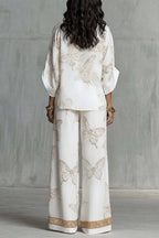 Flowy Butterfly Pattern Two-Piece Set