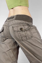 Multi Pocket Low Waist Bootcut Jeans