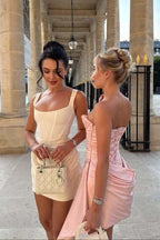 Strapless Bow Tie Detail Bodycon Mini Dress