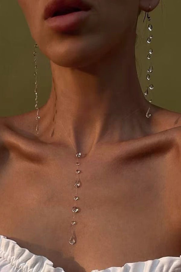 Clear Crystal Dewdrop Earrings