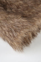 Low-Rise Fuzzy Leather Paneled Mini Skirt