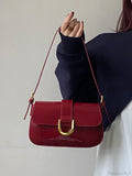 Adjustable Strap Patent Leather Satchel Bag