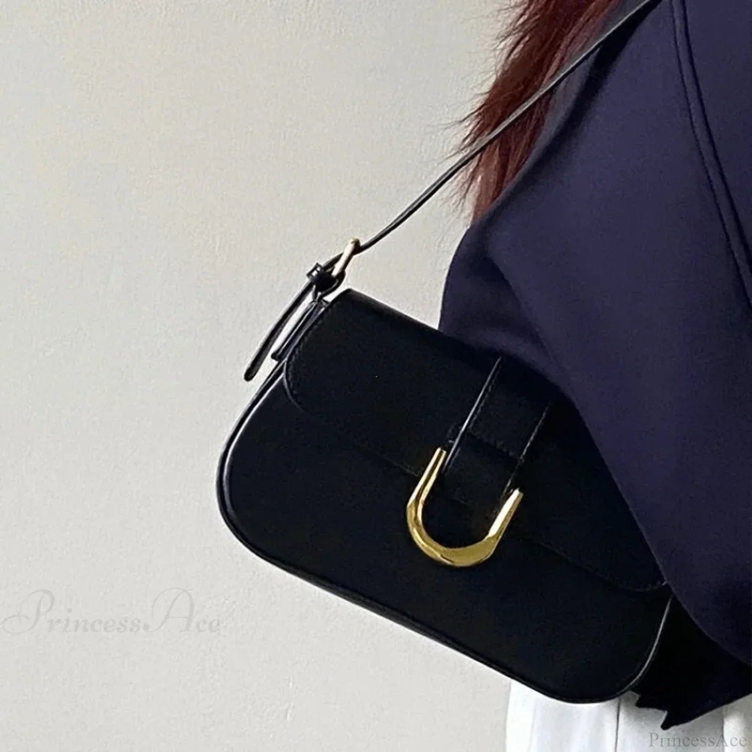 Adjustable Strap Patent Leather Satchel Bag