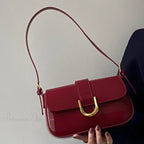 Adjustable Strap Patent Leather Satchel Bag