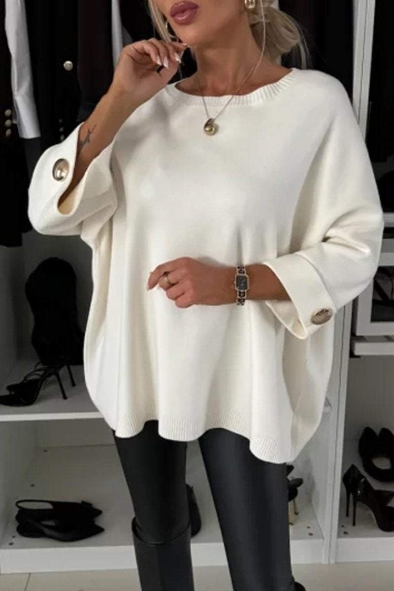 | Knitted sweater with button detail and half sleeves