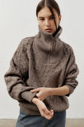Chunky Knit Half Zip Sweater