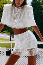 Aura Sparkly Sheer Mesh Sequin Co-ord Set