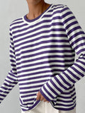 Striped Crew Neck Knit Sweater