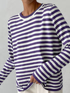 Striped Crew Neck Knit Sweater