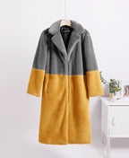 Faux Fur Coats For Women Two Tone Long Eco-friendly Fur Coat