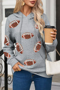 Blue Zone Planet | Drawstring Football Long Sleeve Hoodie
