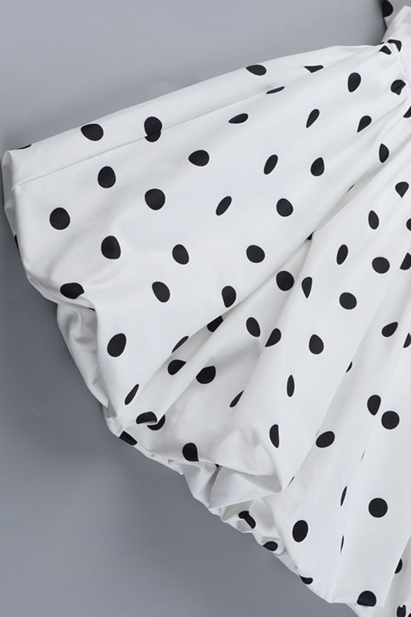 Halter Neck Bubble Hem Polka Dot Fit And Flare Mini Dress
