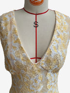 Sleeveless Lace Maxi Dress With Deep V-Neck And Open Back For Summer 2026