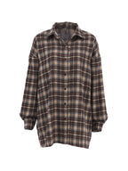 Vintage Plaid Print Long Sleeve Blouse