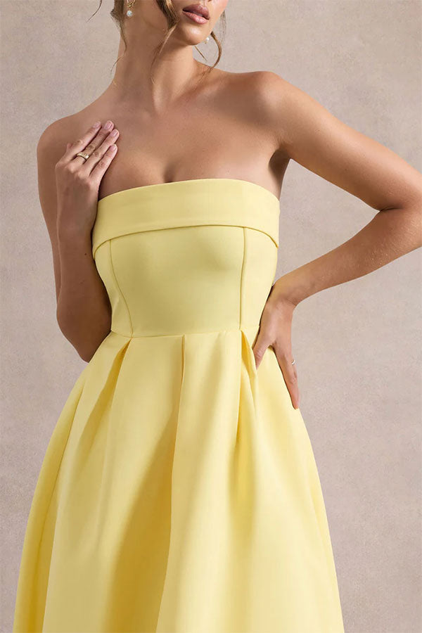 Celine Strapless Midi Dress