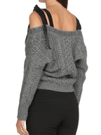 Solid Color Straps Long Sleeve Knits