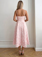 Textured A-Line Midi Dress