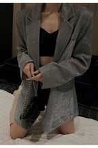 Chic Single-Breasted Sequin Blazer