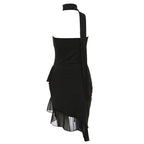 Summer In Paris Halter Ruffle Dress