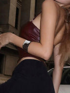 Adjustable Personalised Leather Halter Vest