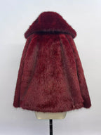 Burgundy Hooded Faux Fur Jacket For Women 2026