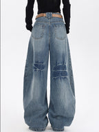 Wide Leg Sickle Casual Boyfriend Jeans